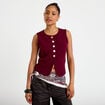 Gilet sans manches col rond bordeaux femme