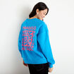 Sweat oversize col rond manches longues bleu electrique femme