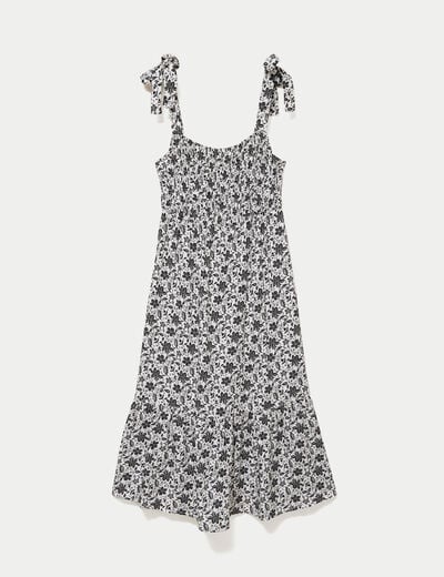 Robe longue &eacute;vas&eacute;e col carr&eacute; noir femme