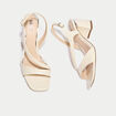 Sandales &agrave; talon ecru femme