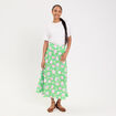 Jupe &eacute;vas&eacute;e longueur midi vert fluo femme