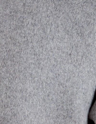 Veste courte aspect laineux gris femme