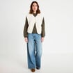 Gilet sans manches effet polaire ecru femme