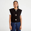 Gilet sans manches effet polaire noir femme