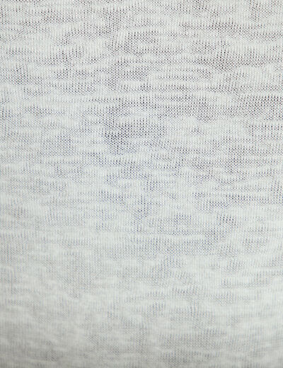 D&eacute;bardeur col v gris argent femme