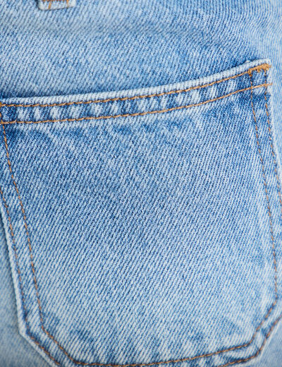 Jean wide leg cropped taille haute denim triple stone femme