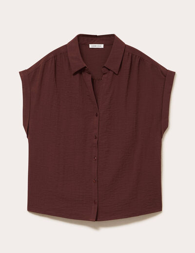 Blouse manches courtes marron femme