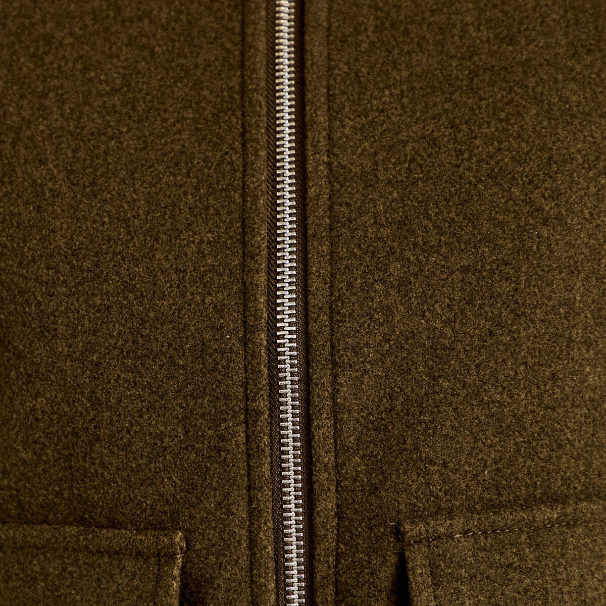 Veste zipp&eacute;e vert kaki femme