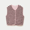 Gilet sans manches effet bouclette rose clair femme