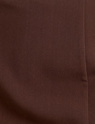 Jupe-short droite fentes marron fonc&eacute; femme
