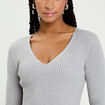Robe tricot patineuse c&ocirc;tel&eacute;e gris clair femme