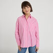 Chemise oversize col classique rose vif femme