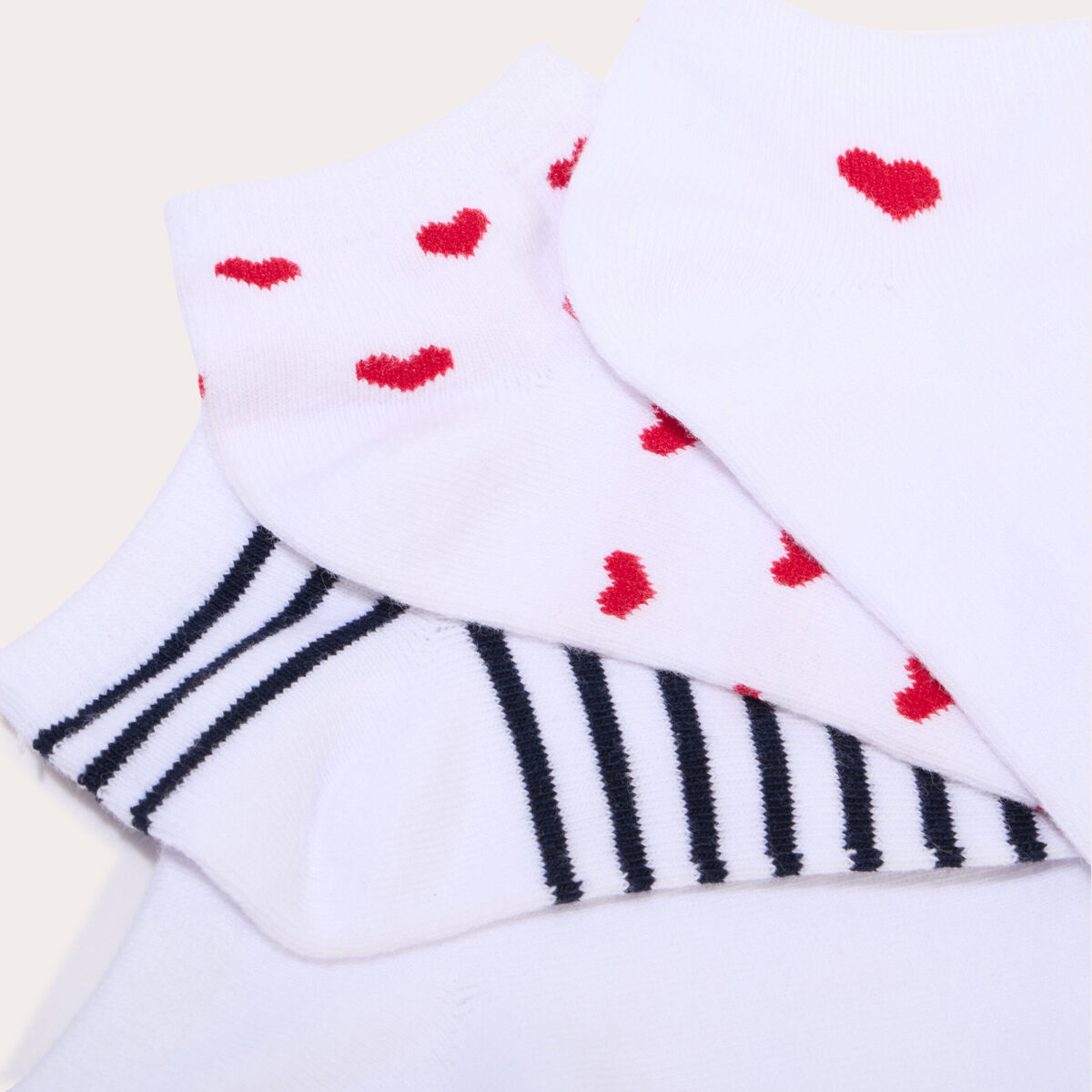 Lot de 5 paires de soquettes ecru femme
