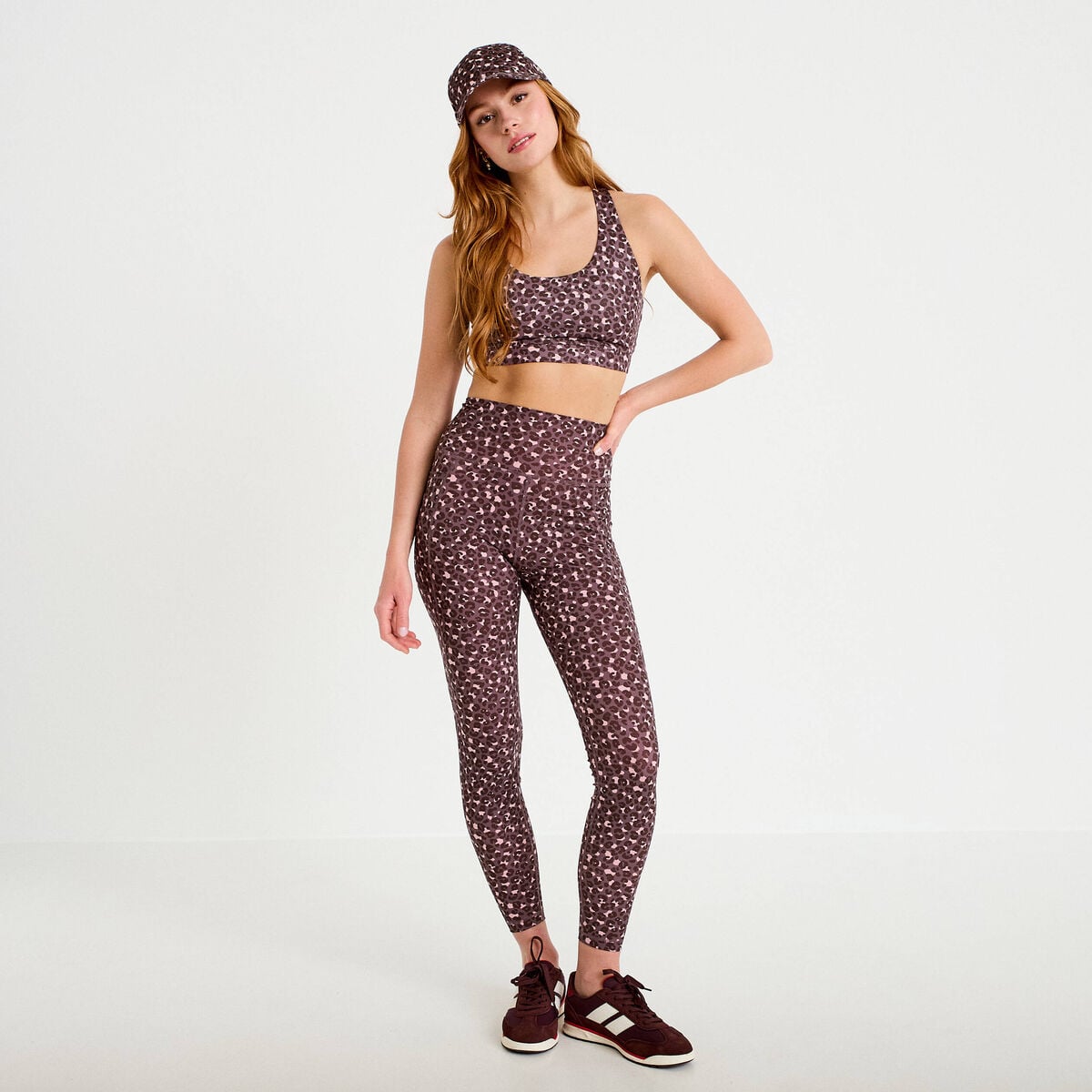 Legging taille haute violet femme