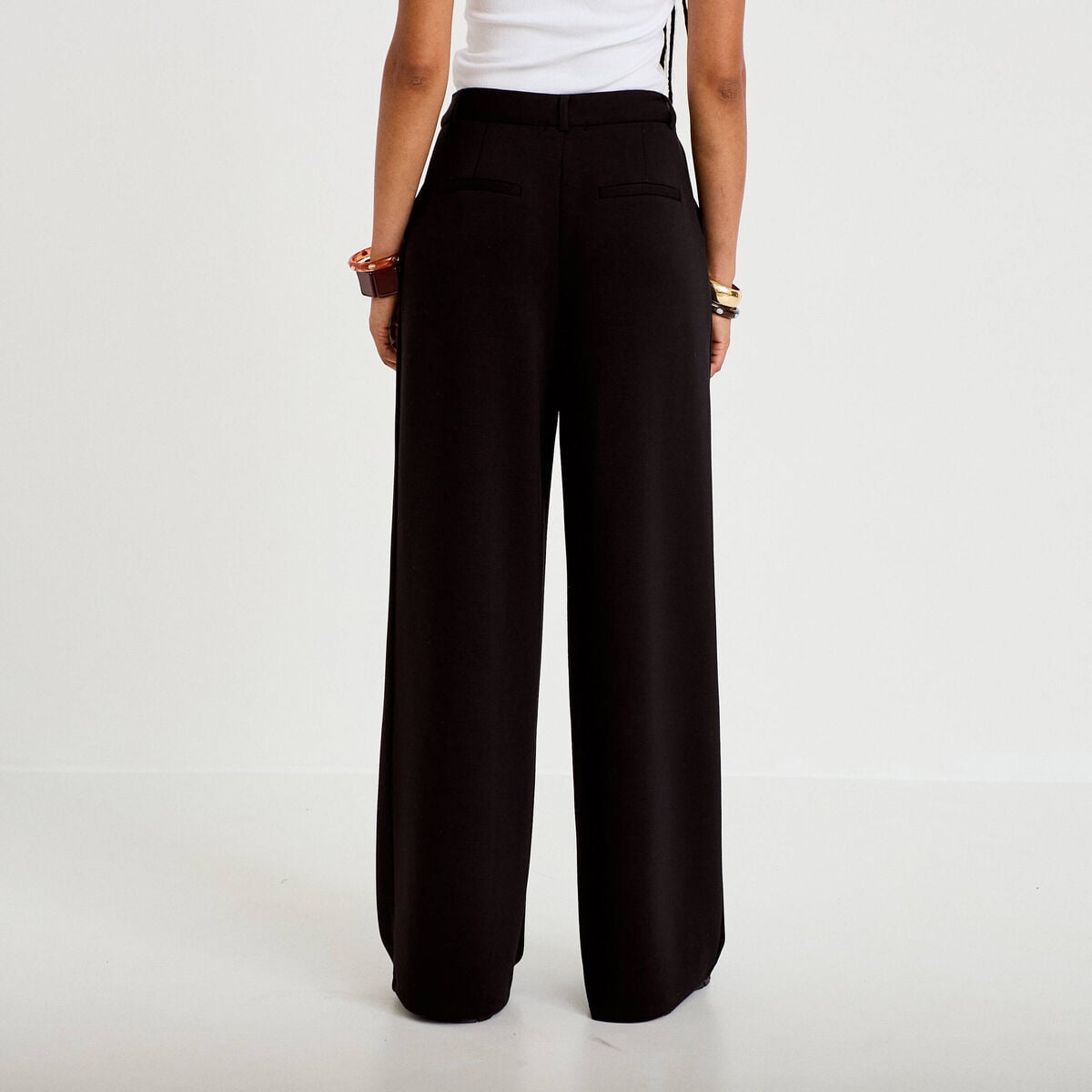 Pantalon bootcut taille standard noir femme