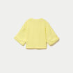 Veste ample pliss&eacute;e manches 3/4 jaune citron femme