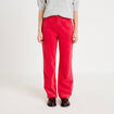 Pantalon droit en velours rouge femme