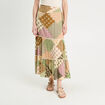 Jupe longue &eacute;vas&eacute;e beige femme