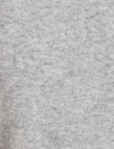 Gilet manches longues col rond gris clair femme