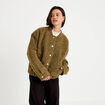 Bomber oversize manches longues vert kaki femme