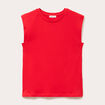 T-shirt col rond sans manches rouge femme