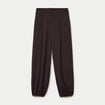 Pantalon bouffant taille standard marron femme