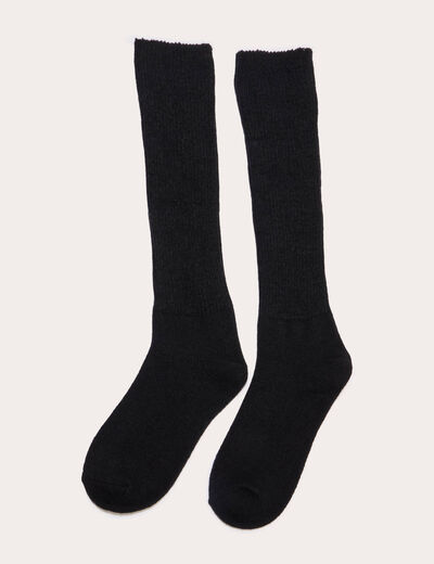 Chaussettes hautes noir femme