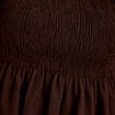 Blouse droite manches longues pliss&eacute;e marron fonc&eacute; femme