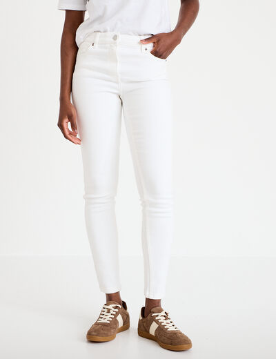 Jean skinny push-up taille standard blanc femme