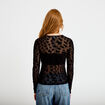 T-shirt ajust&eacute; manches longues noir femme