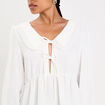 Blouse col claudine ecru femme
