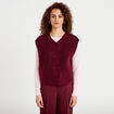 Gilet sans manches effet polaire bordeaux femme