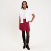 Jupe courte &eacute;vas&eacute;e stretch rouge fonc&eacute; femme