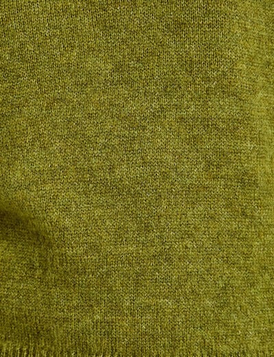 Pull col rond manches longues vert fonc&eacute; femme