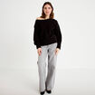 Pull col bateau noir femme