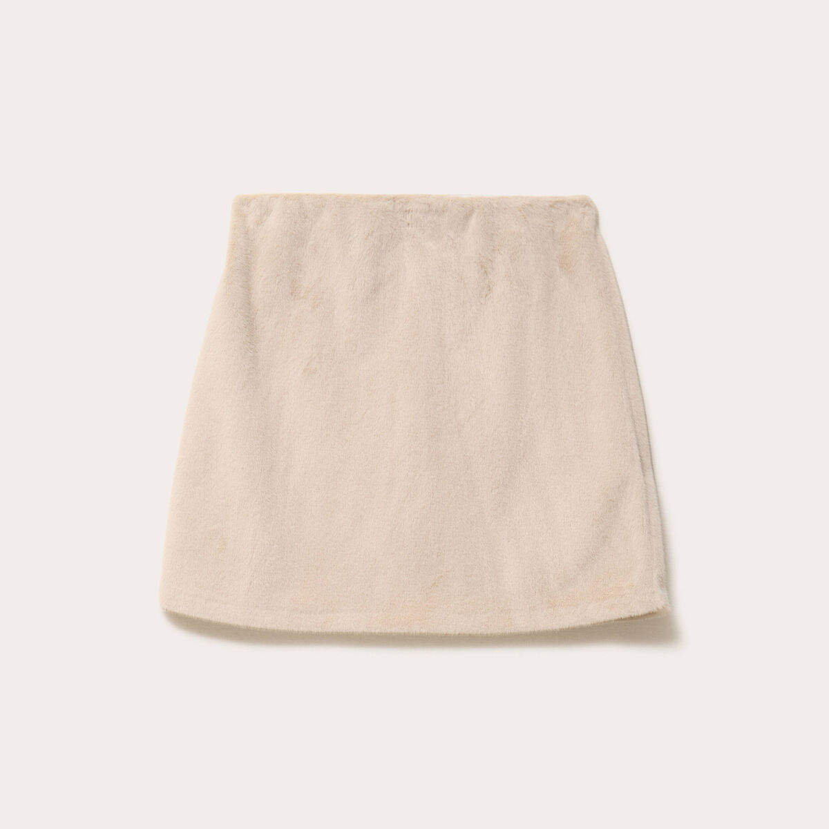 Jupe droite fausse fourrure sable femme