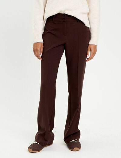 Pantalon flare marron fonc&eacute; femme