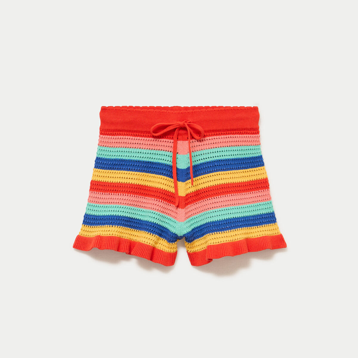 Short crochet rouge femme