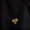 Trench droit court col tailleur noir femme