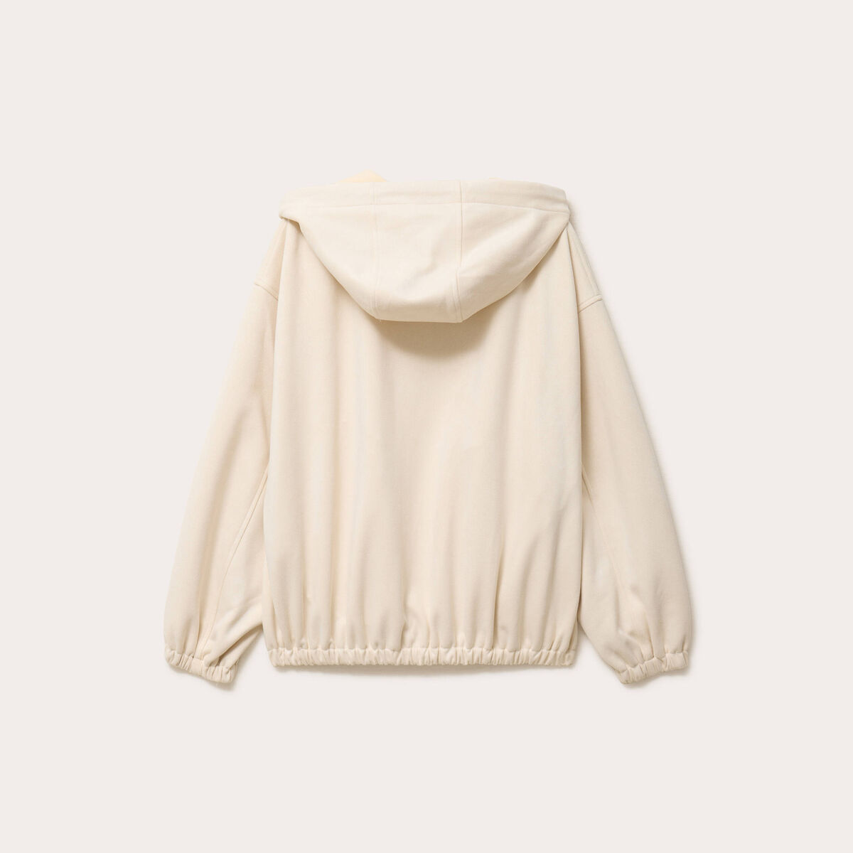 Veste &agrave; capuche bas resserr&eacute; sable femme
