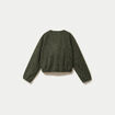 Veste cropped bas resserr&eacute; vert kaki femme