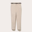 Pantalon cigarette ceintur&eacute; beige femme
