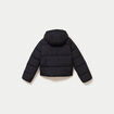 Doudoune droite cropped &agrave; capuche noir femme