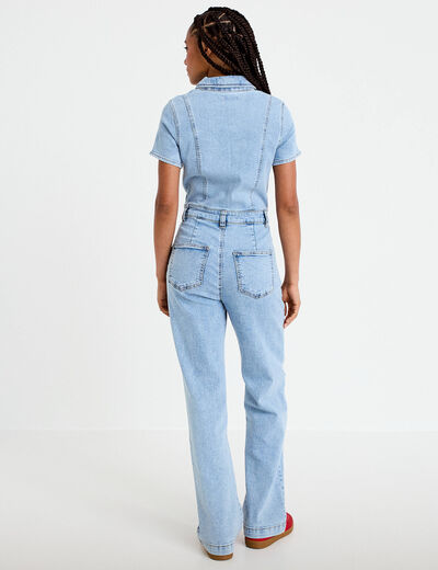 Combinaison pantalon en jean denim triple stone femme
