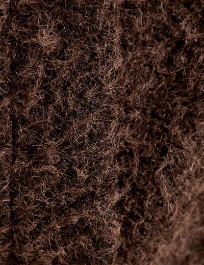 Gilet sans manches effet polaire marron fonc&eacute; femme
