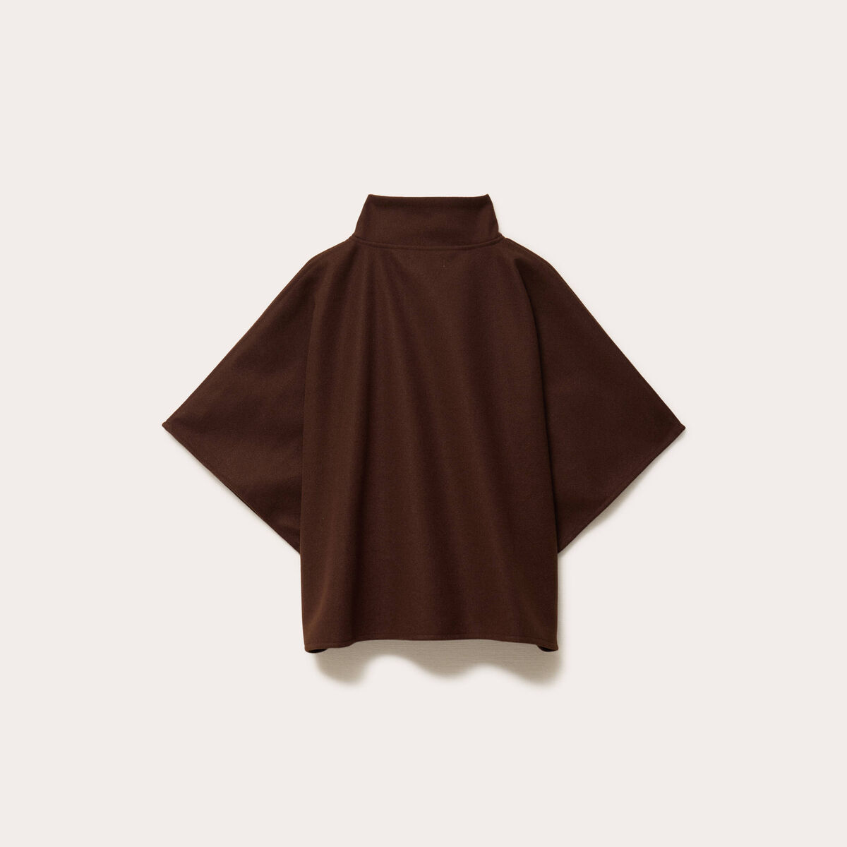 Poncho col am&eacute;ricain marron fonc&eacute; femme