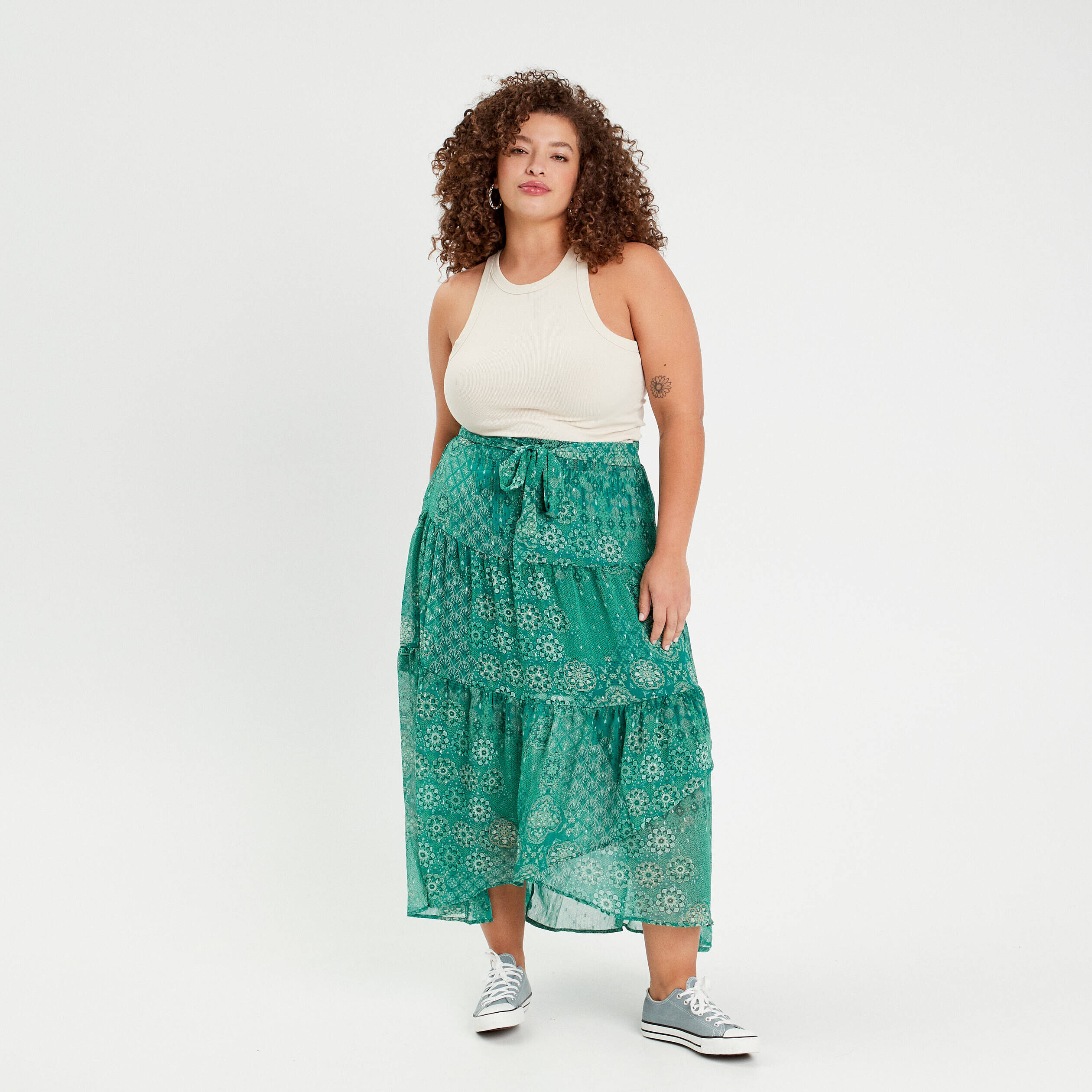 Jupe Longue Prune Cache Cache Taille 40 - Modèle évasé Occasion En Très Bon état