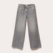 Jean wide leg taille standard denim gris femme