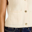 Gilet manches courtes fausse fourrure ecru femme