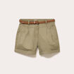 Short chino ceintur&eacute; vert femme